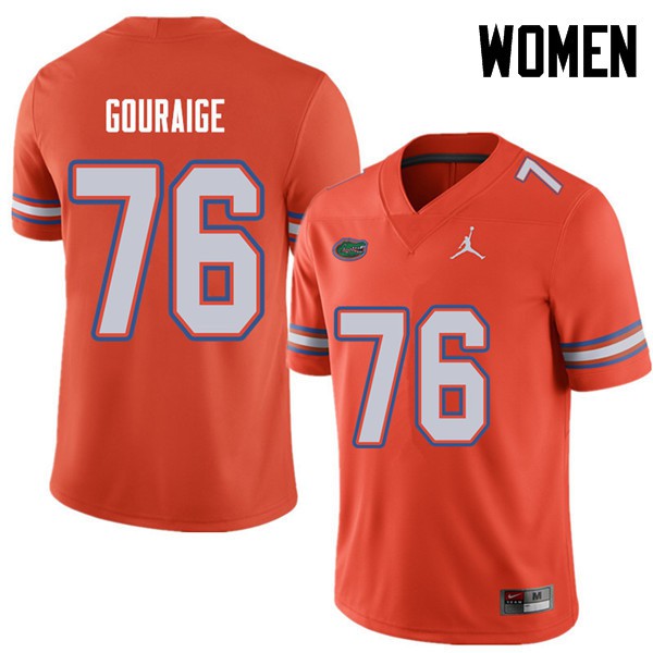 Jordan Brand Women #76 Richard Gouraige Florida Gators College Football Jerseys Orange